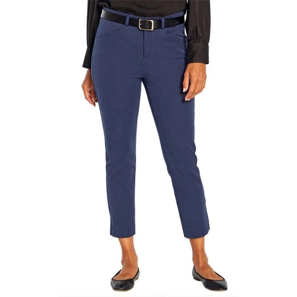 NWT Banana Republic Slim Straight Cropped Pant Navy Blue